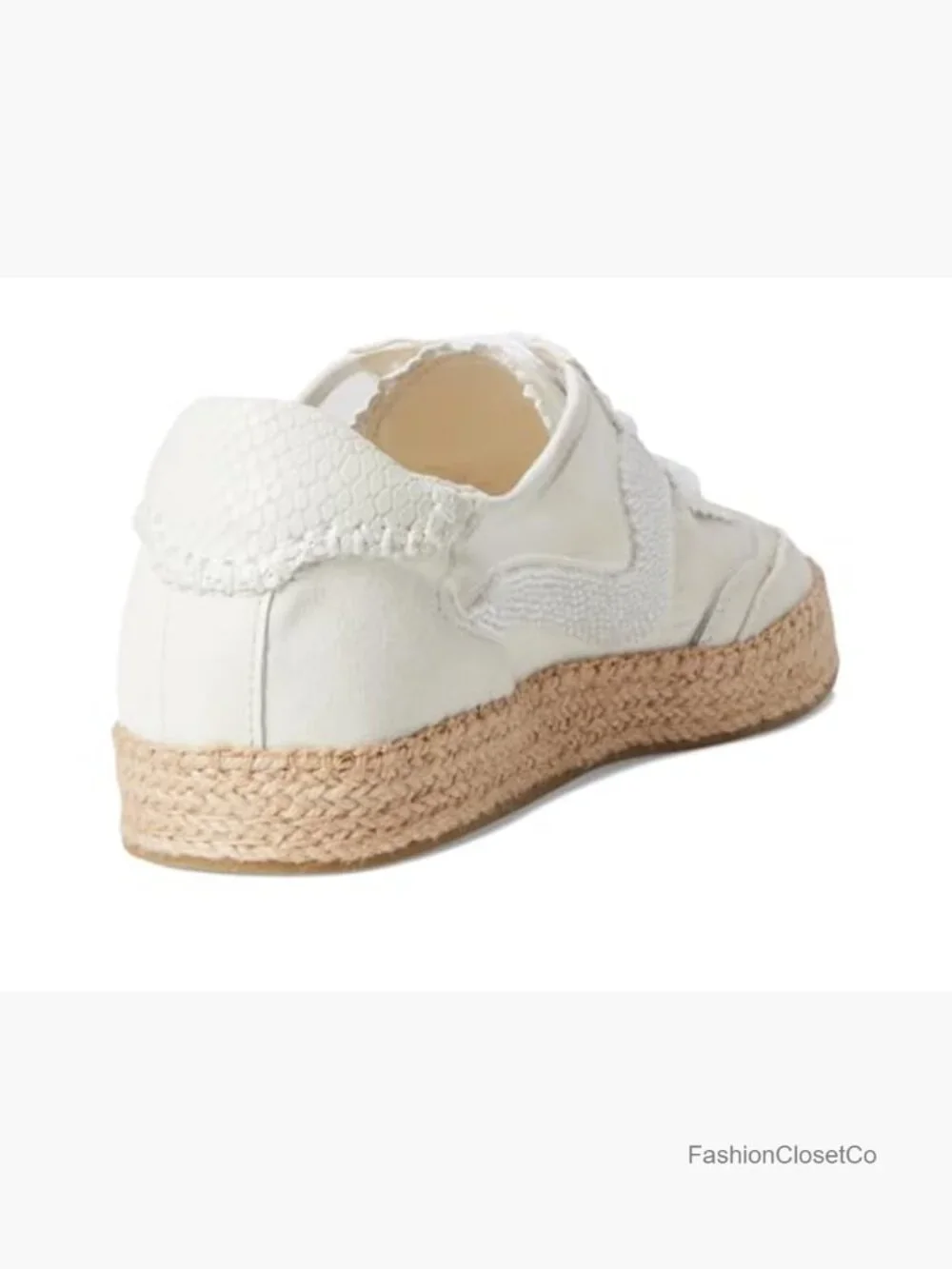 Women's Espadrille Bead Sneakers Lace-Up Casual Mesh Shoes